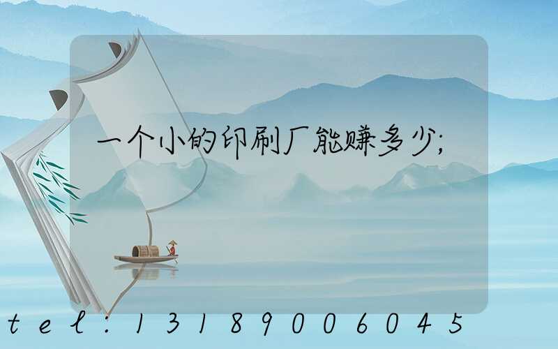 一个小的印刷厂能赚多少