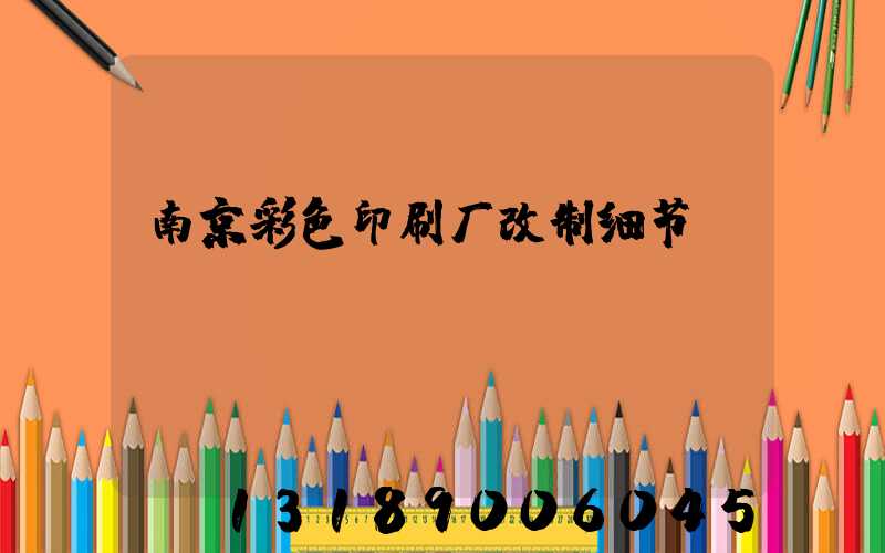 南京彩色印刷厂改制细节