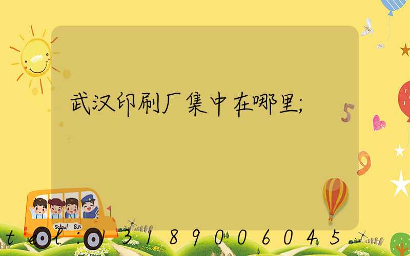 武汉印刷厂集中在哪里