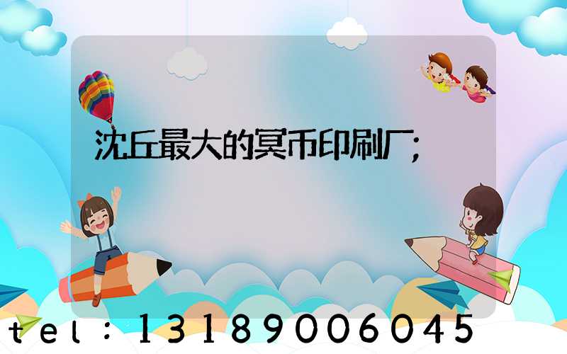 沈丘最大的冥币印刷厂