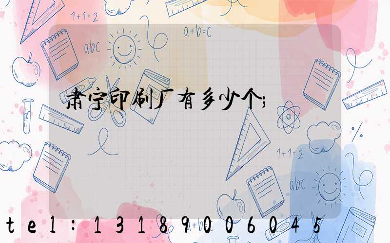 肃宁印刷厂有多少个